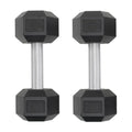 Rubber Hex Dumbbells & Sets (LB) D0