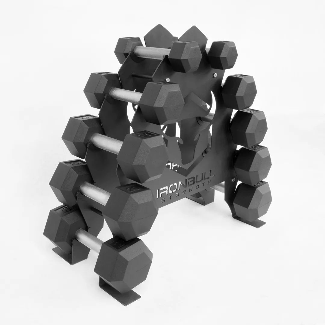 Hex Dumbbell Set with Rack | 5-25LB + A-Frame F5